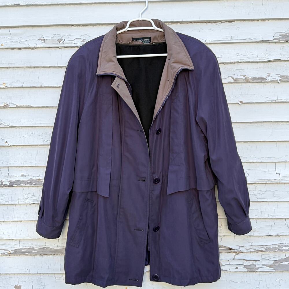 Forecaster Jacket Mens XL Blue Vintage Soft Shell Vented Trench Removable Lining